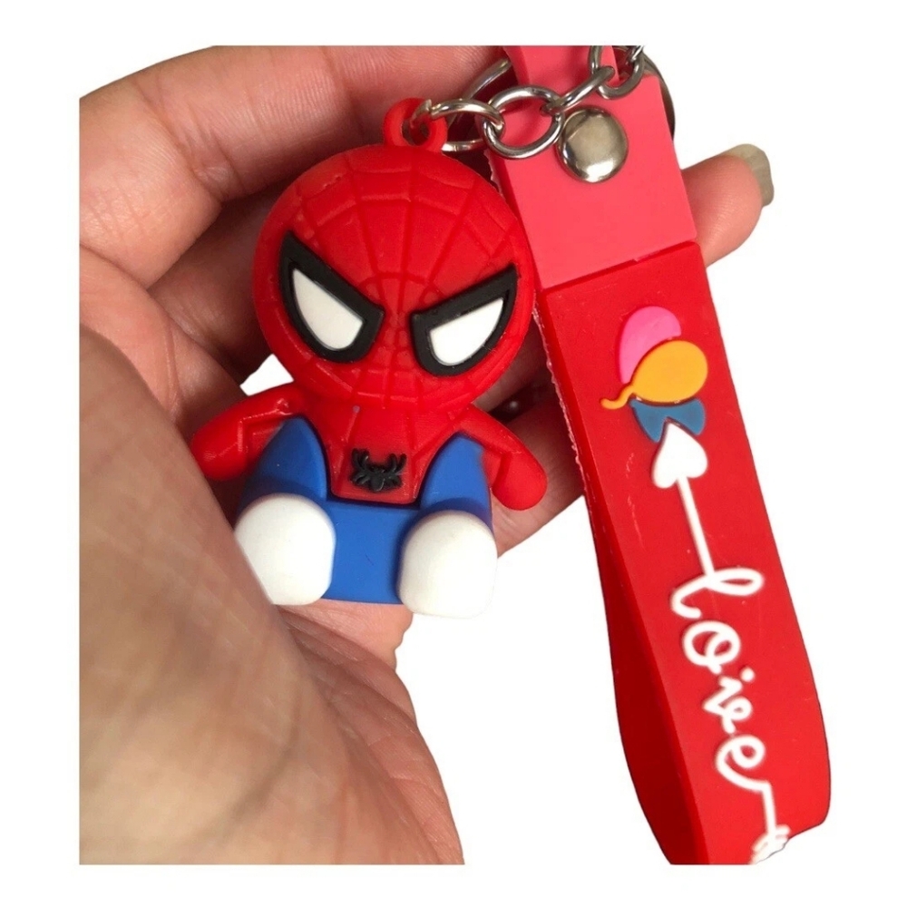 NEW Marvel Spider-Man Chibi Silicone
Keychain & 'Love' Wrist Strap